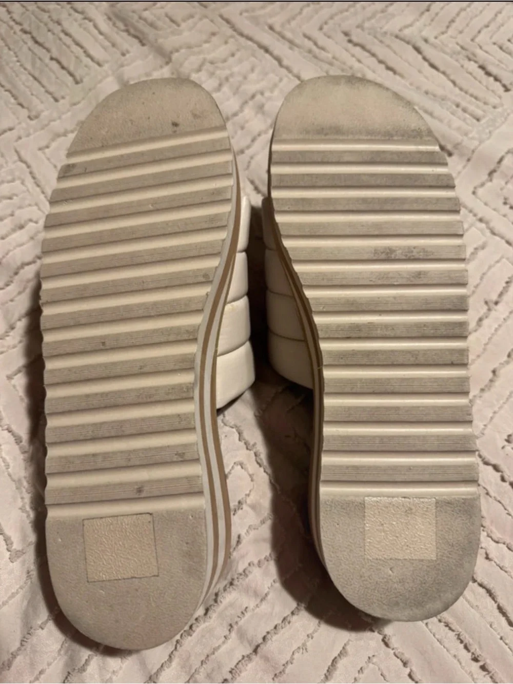 Yellow Box White Quilted Slide Sandals